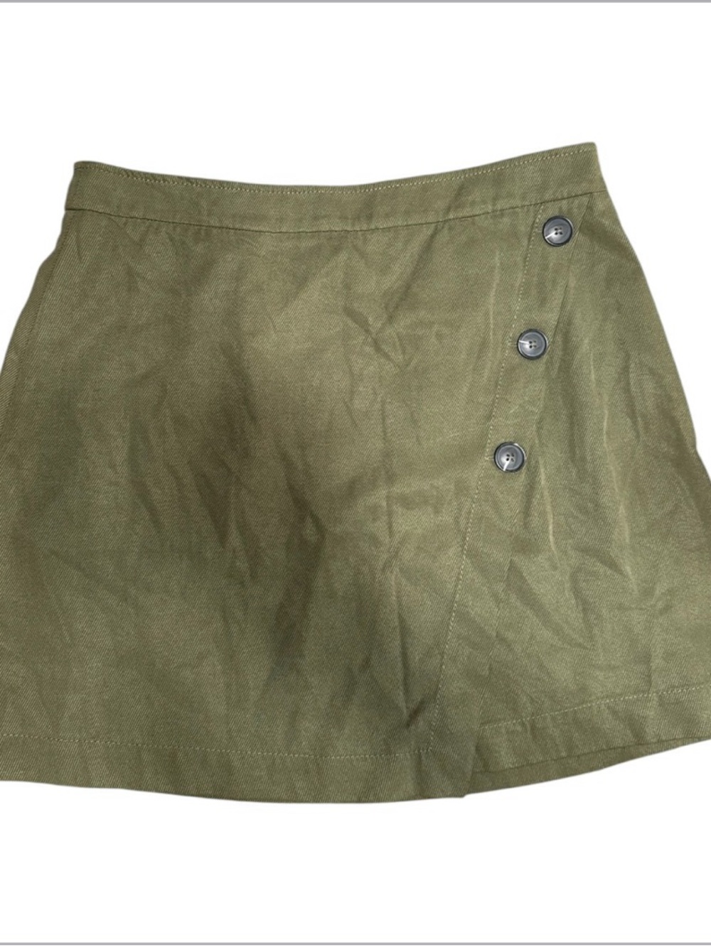 Banana Republic Olive Side-Button Mini Skirt Size‎ 10